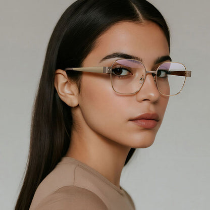 Lunettes d'ordinateur femme Techsuit 3172, anti-lumière bleue, rose doré