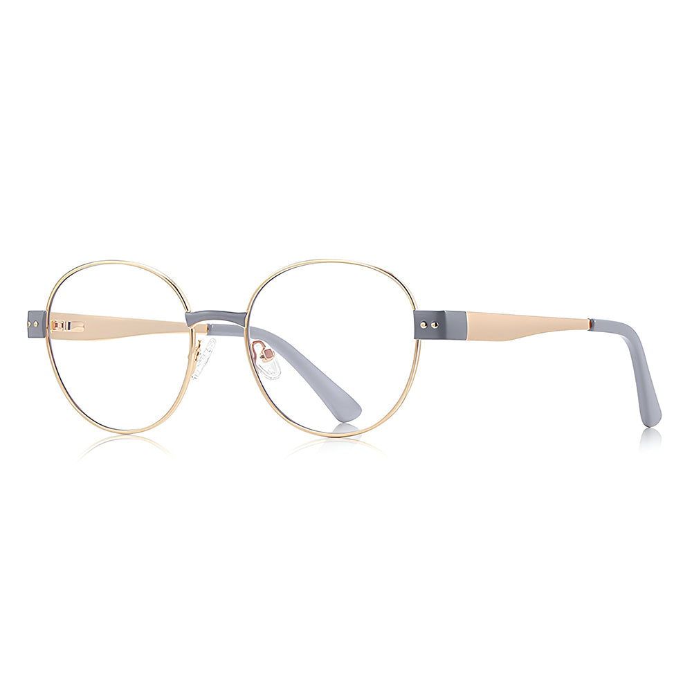 Lunettes d'ordinateur pour femme Techsuit 3175, anti-lumière bleue, doré gris clair
