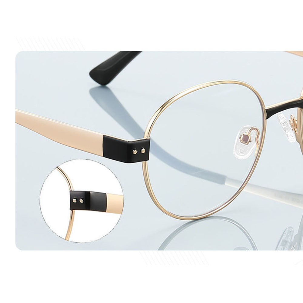 Lunettes d'ordinateur pour femme Techsuit 3175, anti-lumière bleue, doré gris clair