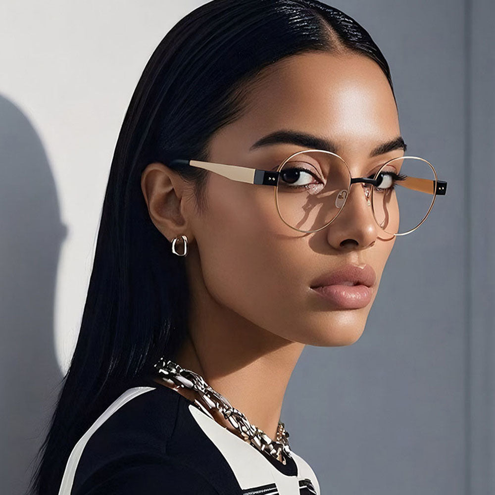 Lunettes d'ordinateur femme Techsuit 3175, anti-lumière bleue, or et noir