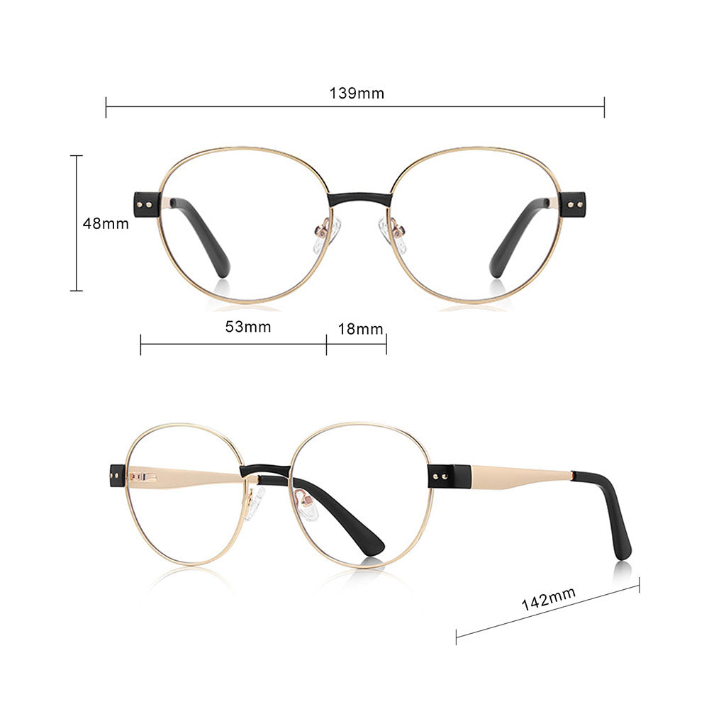 Lunettes d'ordinateur femme Techsuit 3175, anti-lumière bleue, or et noir
