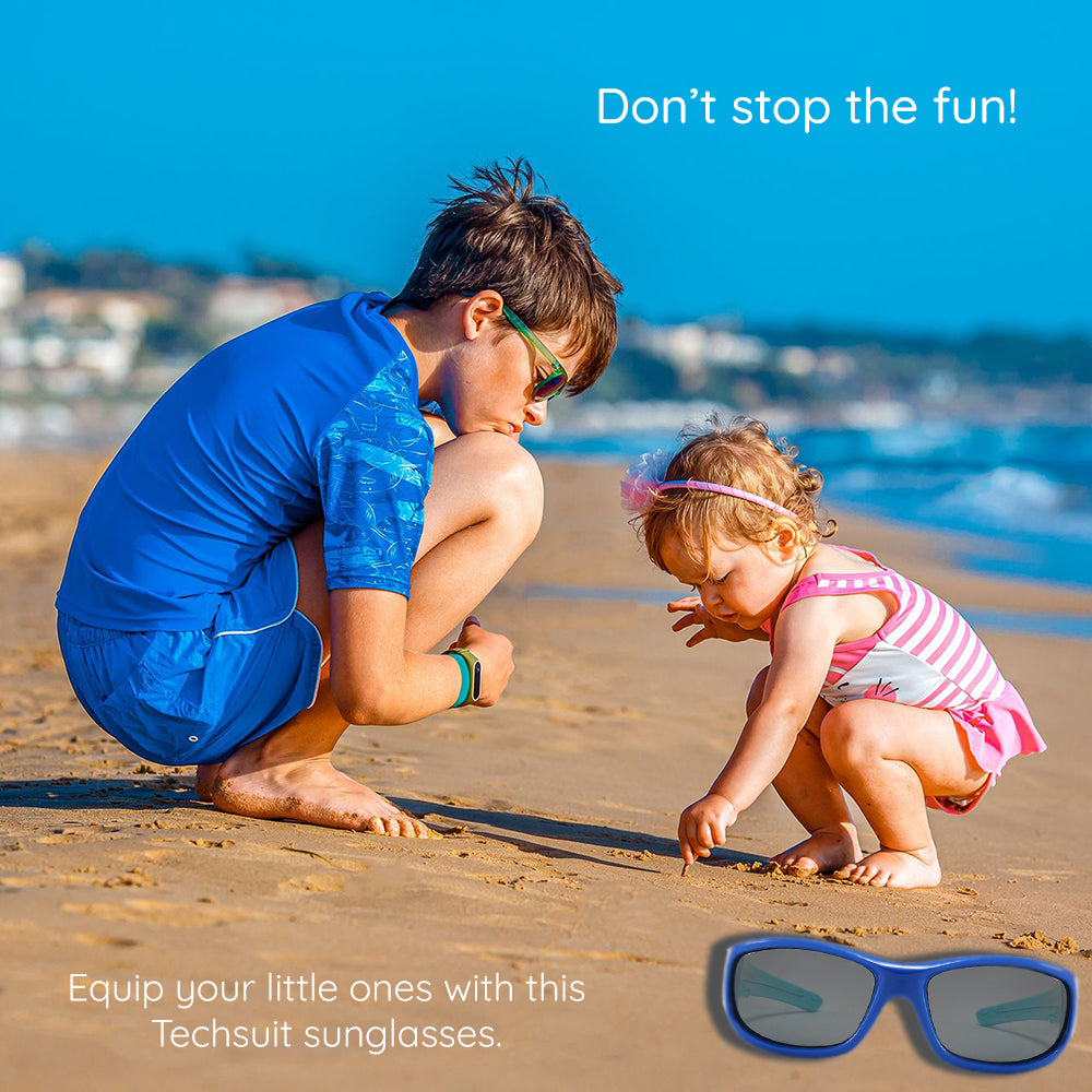 Lunettes de Soleil Sport Enfants Techsuit 800-C28, Polarisées, Bleu Clair