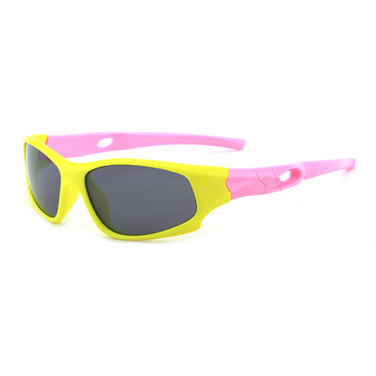 Sport-Sonnenbrille für Kinder Techsuit 816-C2, polarisiert, gelb-rosa