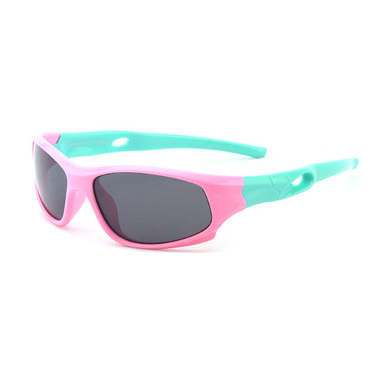 Sport-Sonnenbrille für Kinder Techsuit 816-C3, polarisiert, rosa grün