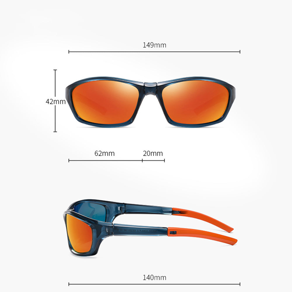Lunettes de Cyclisme Unisex Techsuit 24101, Polarisées, Bleues