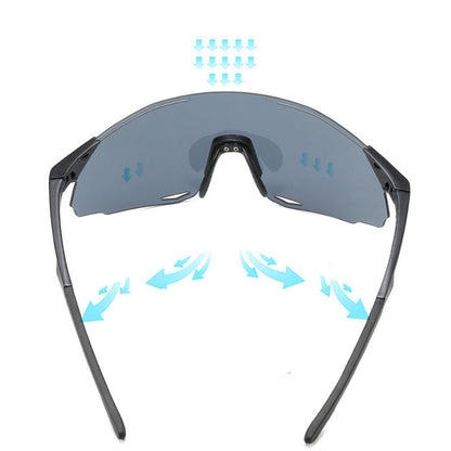 Unisex Fahrradbrille Techsuit 8853, Schwarz Silber