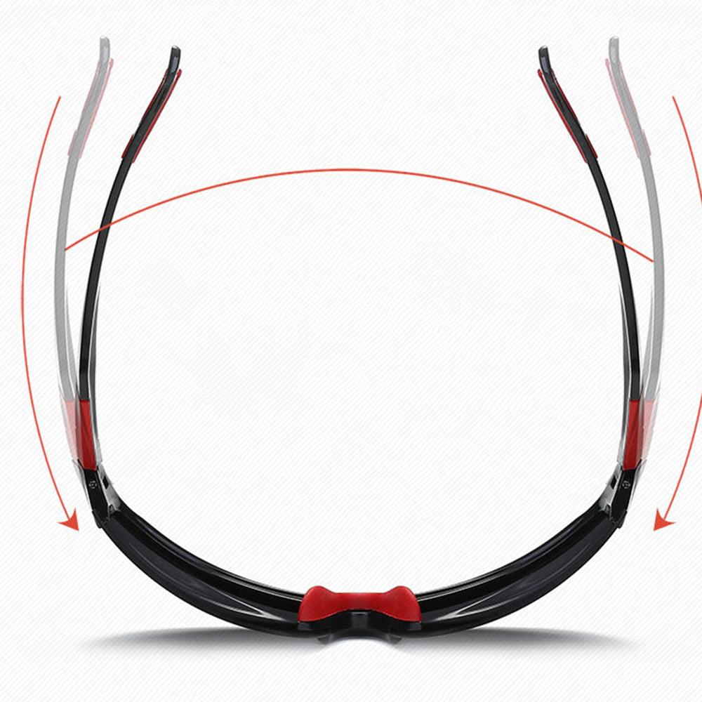 Lunettes de Cyclisme Unisex Techsuit 9301, Protection UV, Noir Orange