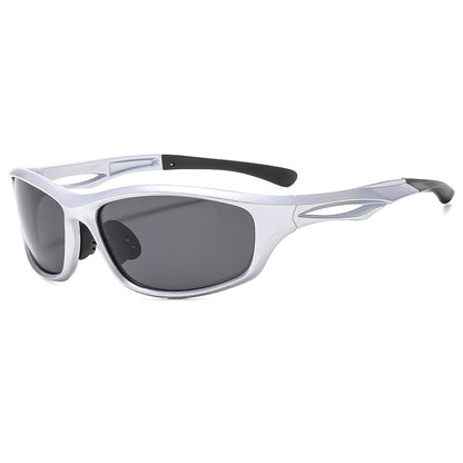 Lunettes de Cyclisme Unisexes Techsuit 9309, Polarisées, Argent Gris