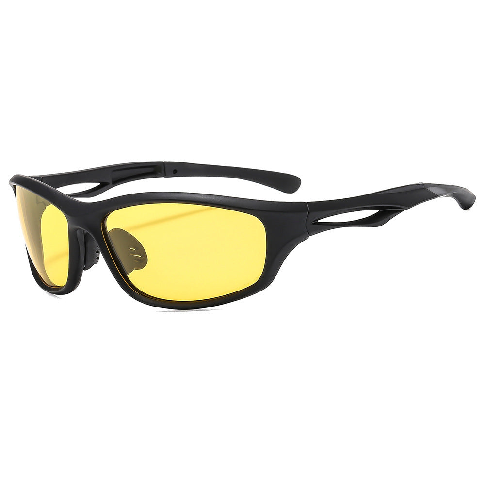 Lunettes de Cyclisme Unisexes Techsuit 9309, Polarisées, Noires Jaunes