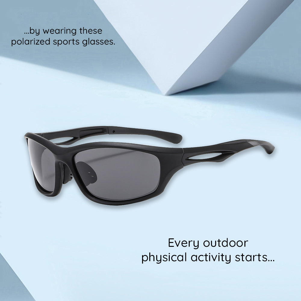 Lunettes de Cyclisme Unisexes Techsuit 9309, Polarisées, Noires Jaunes