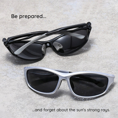 Lunettes de Cyclisme Unisexes Techsuit 9309, Polarisées, Noires Jaunes