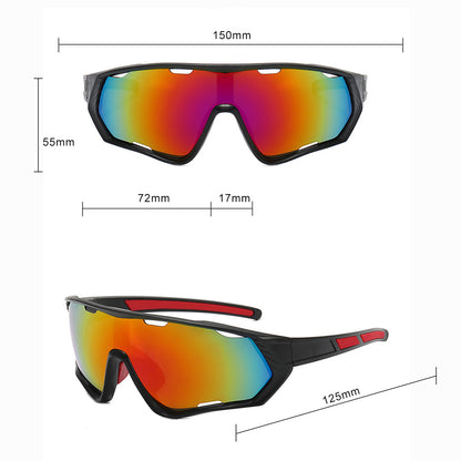 Lunettes de Cyclisme Unisex Techsuit 9330, Noires Rouges