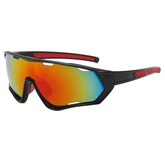 Unisex Techsuit 9330 Fahrradbrille, Schwarz Rot Orange