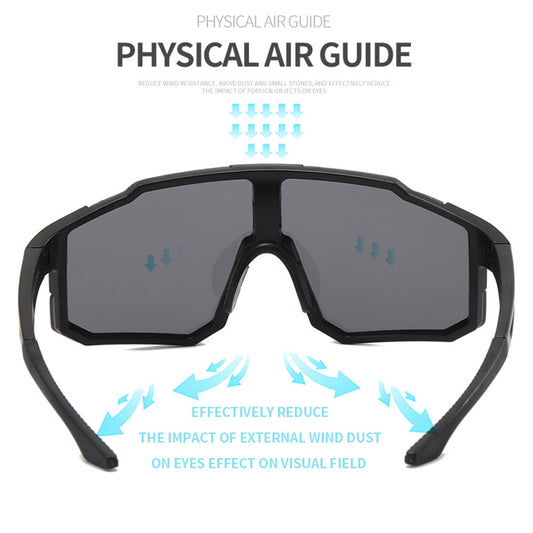 Lunettes de Cyclisme Unisexes Techsuit 9337, Protection UV, Noir Bleu