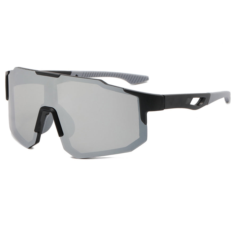 Lunettes de Cyclisme Unisexes Techsuit 9337, Protection UV, Noir Argenté