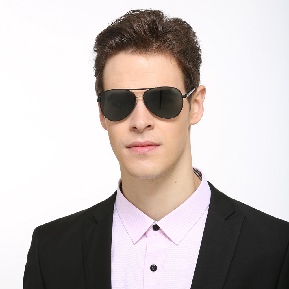 Herren-Sonnenbrille Techsuit 2150, polarisiert, UV-Schutz, Grau Grün