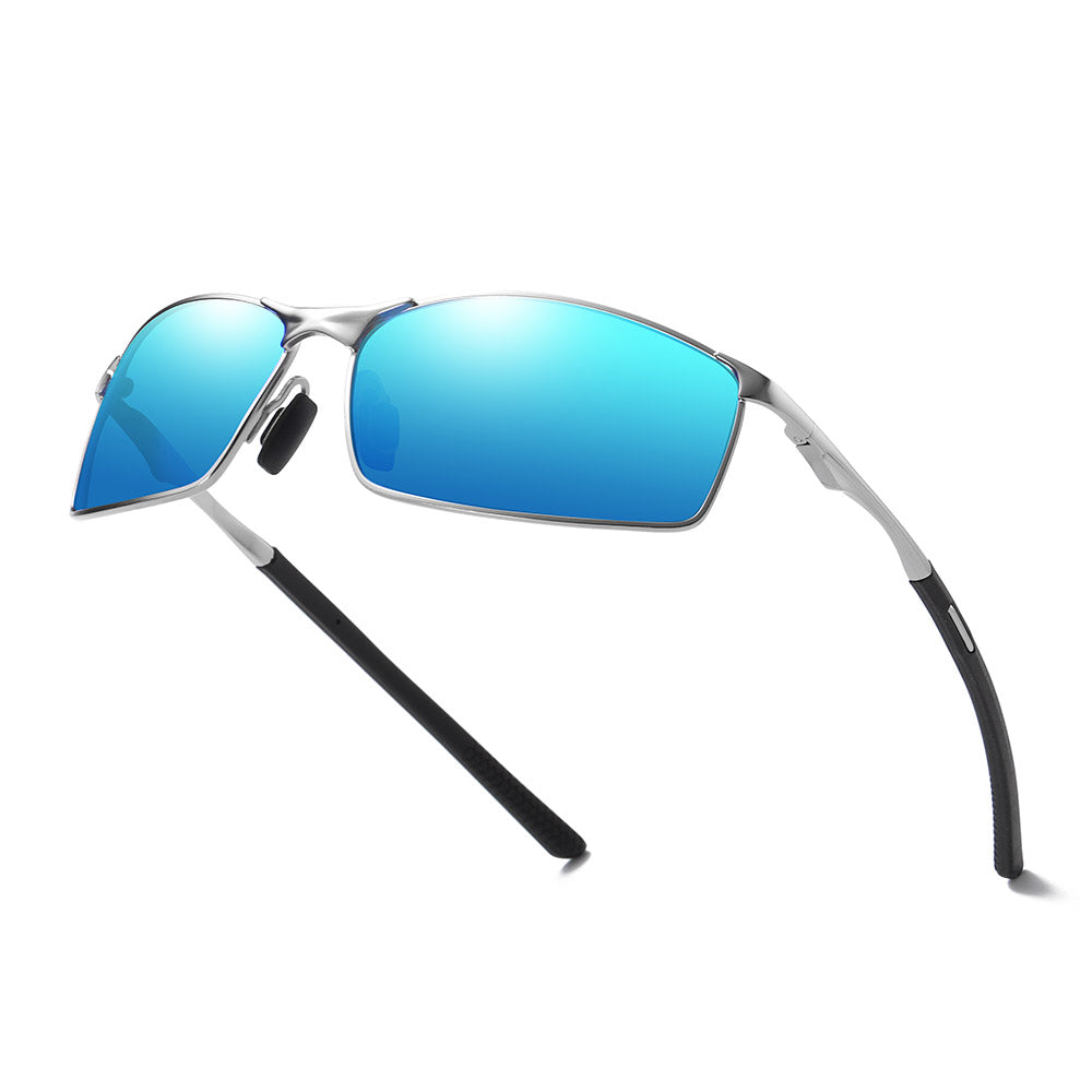 Lunettes de Soleil Homme Techsuit 559, Polarisées, Protection UV, Argentées Bleues