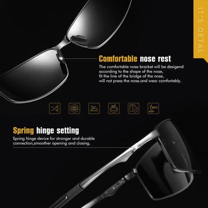 Lunettes de Soleil Homme Techsuit 559, Polarisées, Protection UV, Gris Noir