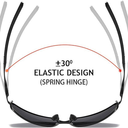 Lunettes de Soleil Homme Techsuit 559, Polarisées, Protection UV, Gris Noir