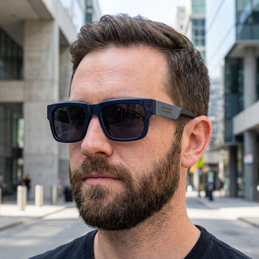Herren-Sonnenbrille Techsuit 8491, polarisiert, UV-Schutz, matt schwarz-grau