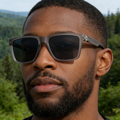 Herren-Sonnenbrille Techsuit 8506, polarisiert, UV-Schutz, matt schwarz