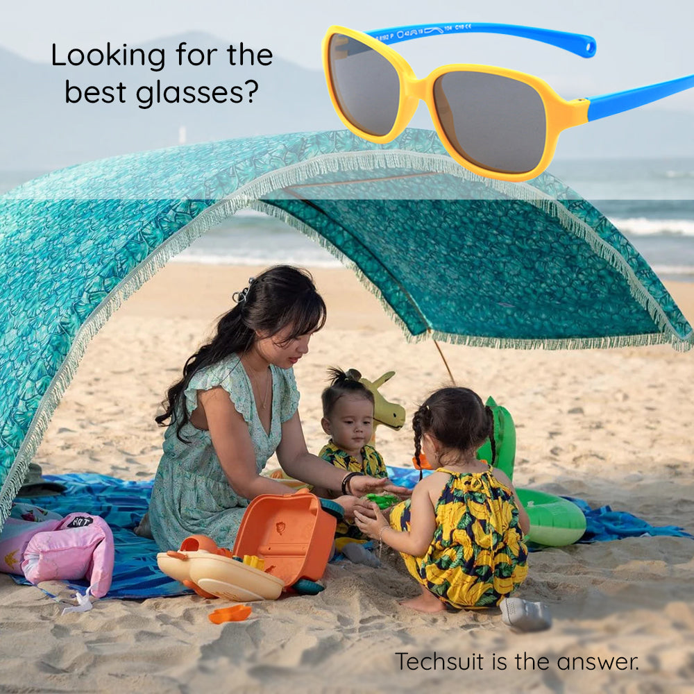 Lunettes de Soleil Bébé Techsuit 8192-C12, Polarisées, Bleu Jaune