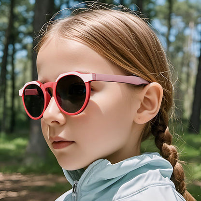 Techsuit 601 Kinder-Sonnenbrille, polarisiert, UV-Schutz, Lila Grau