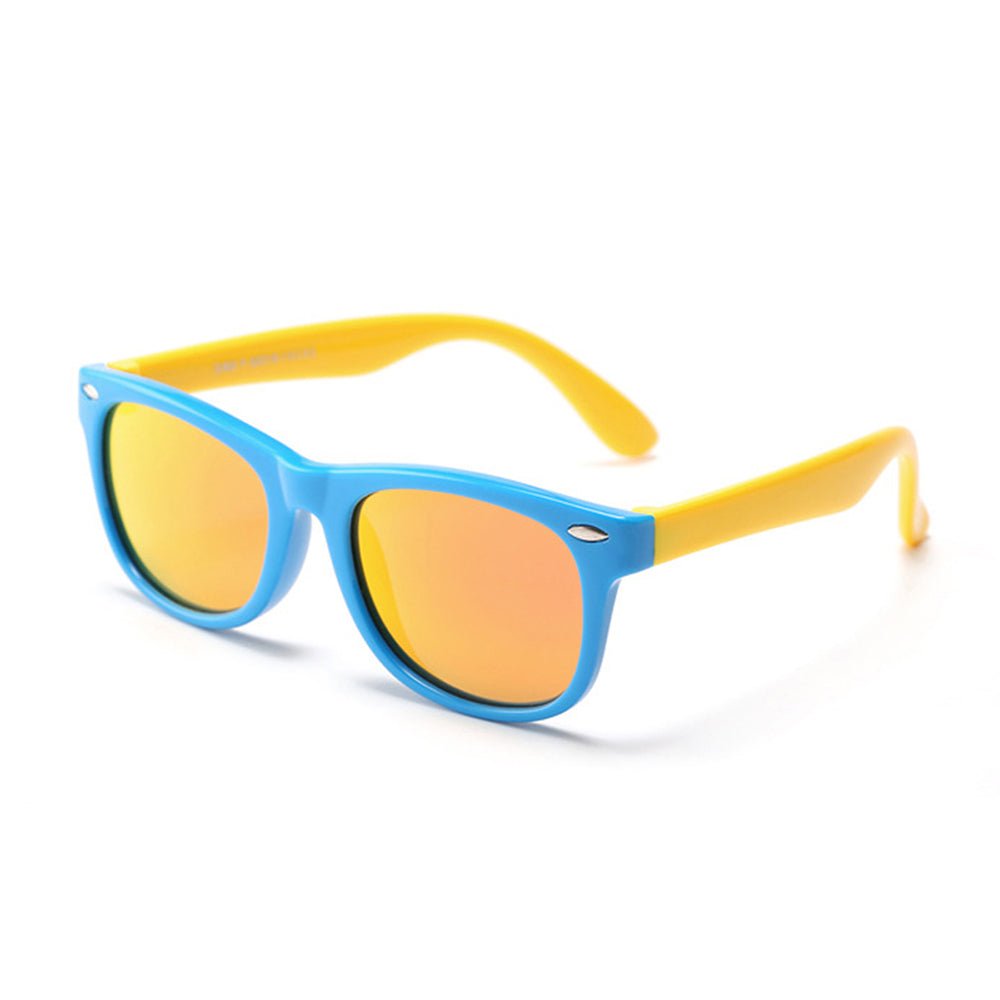 Occhiali da Sole Bambini Techsuit D802, Polarizzati, Protezione UV, Blu Gialli Arancioni