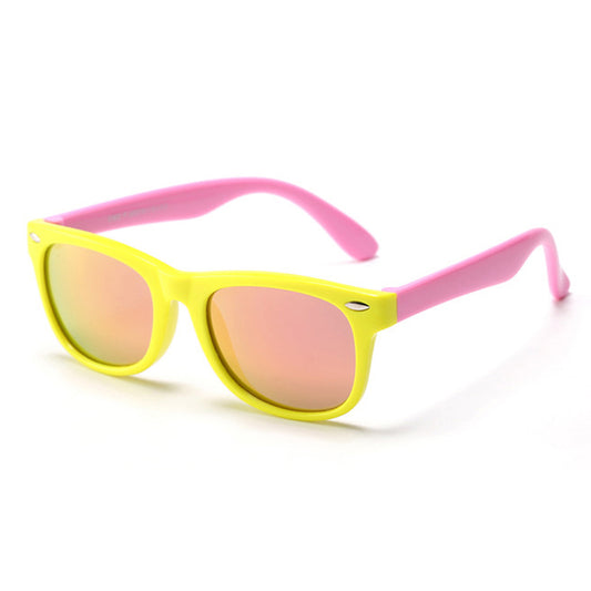 Lunettes de Soleil Enfants Techsuit D802, Polarisées, Protection UV, Jaune Rose