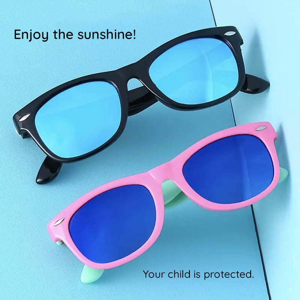Techsuit D802 Kinder-Sonnenbrille, polarisiert, UV-Schutz, Rot Weiß Grün