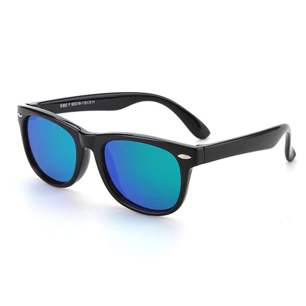 Techsuit D802 Kinder-Sonnenbrille, polarisiert, UV-Schutz, Rot Schwarz Grün