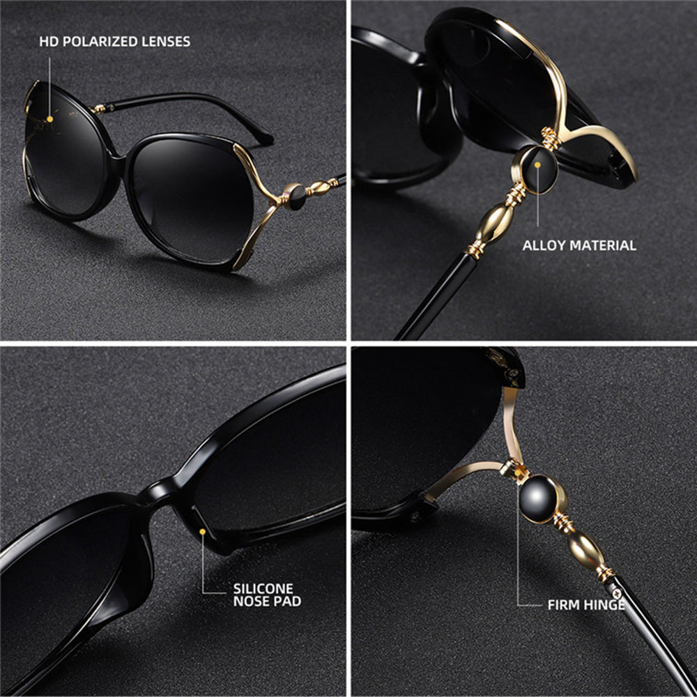 Damen-Sonnenbrille Techsuit 1722, polarisiert, UV-Schutz, Schwarz Grau