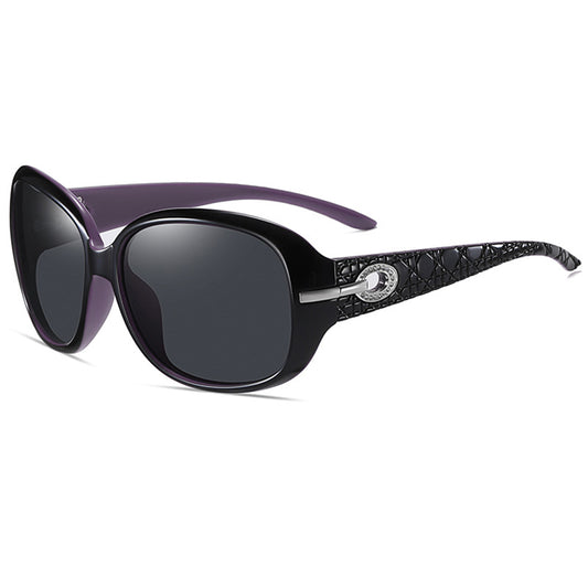 Occhiali da Sole Donna Techsuit 2012, Polarizzati, Protezione UV, Nero Viola Grigio