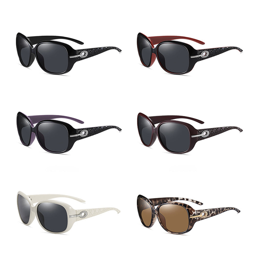 Damen-Sonnenbrille Techsuit 2012, polarisiert, UV-Schutz, Schwarz Lila Grau