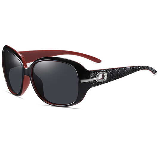 Occhiali da Sole Donna Techsuit 2012, Polarizzati, Protezione UV, Nero Rosso Grigio