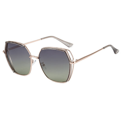 Lunettes de Soleil Femme Techsuit 9768, Polarisées, Protection UV, Gris Doré Vert