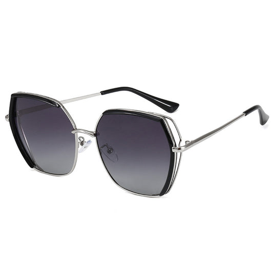 Occhiali da Sole Donna Techsuit 9768, Polarizzati, Protezione UV, Nero Argento Grigio