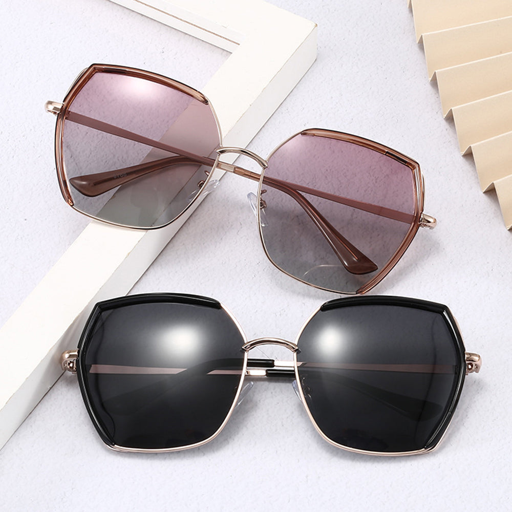 Lunettes de Soleil Femme Techsuit 9768, Polarisées, Protection UV, Noir Argent Gris