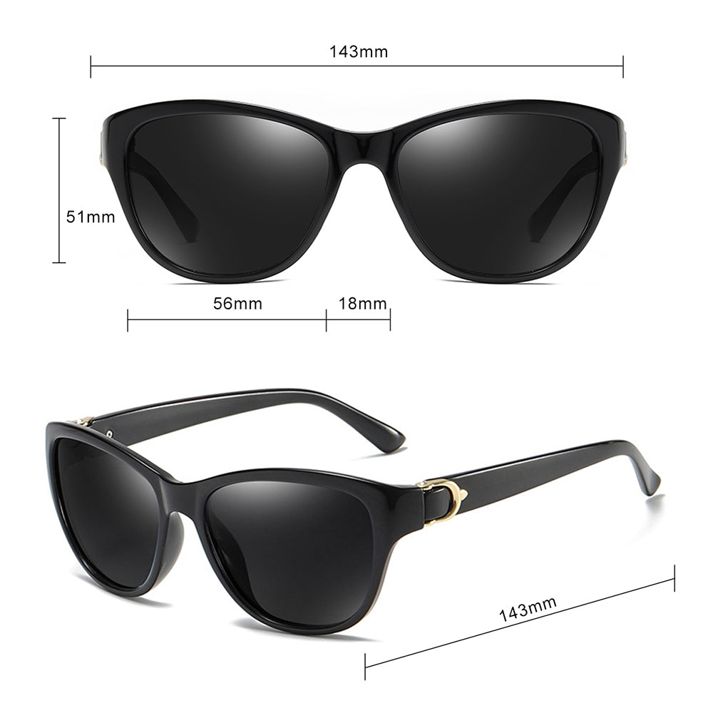 Lunettes de Soleil Femme Techsuit A572, Polarisées, Protection UV, Noir Gris Dégradé