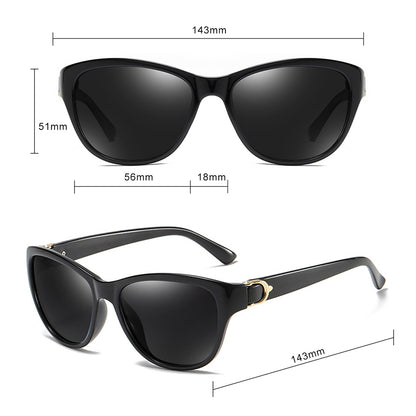 Lunettes de Soleil Femme Techsuit A572, Polarisées, Protection UV, Noir Gris Dégradé