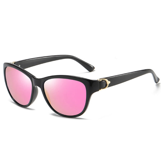 Damen-Sonnenbrille Techsuit A572, polarisiert, UV-Schutz, schwarz rosa