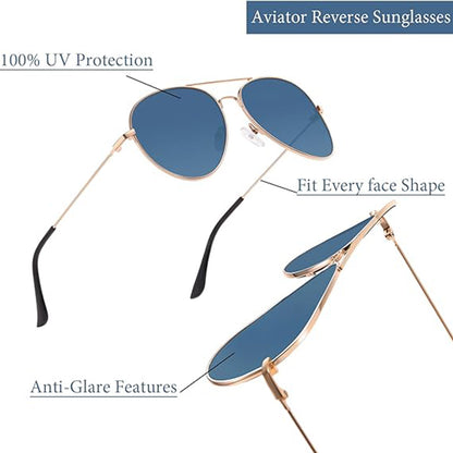 Lunettes de Soleil Unisex Techsuit 3025, Protection UV, Or Rose Bleu