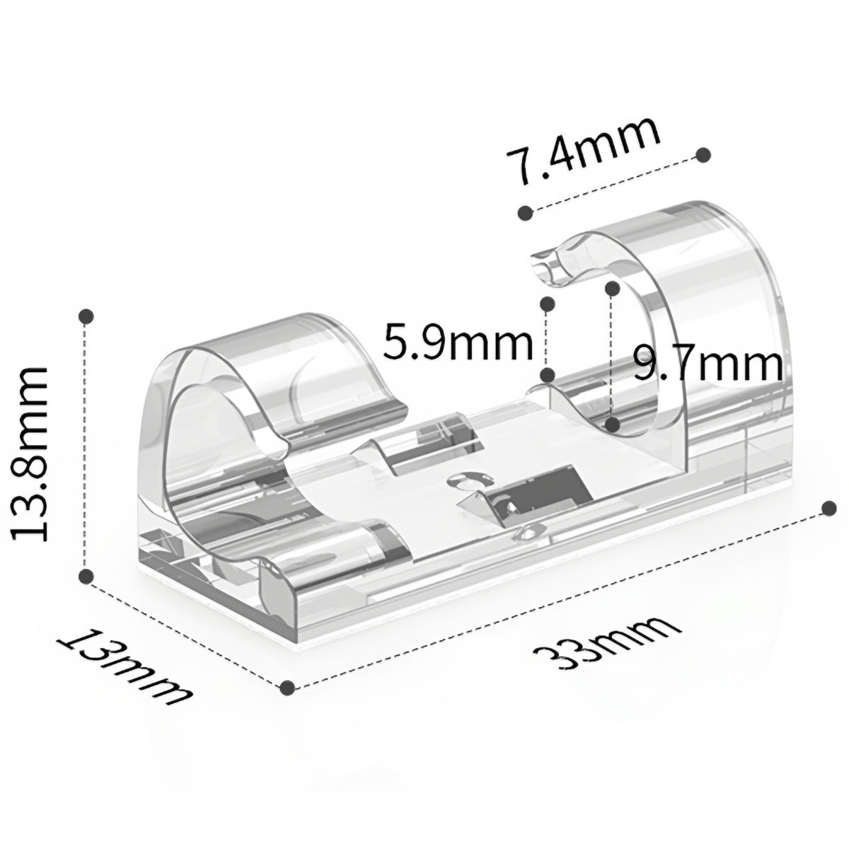 Organisateur de Câbles CableCreation CT1001, Set de 50 pièces, Transparent