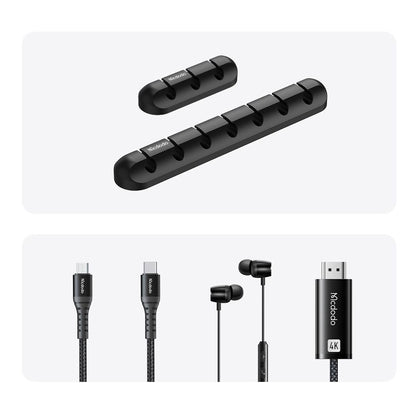 Organizzatore Cavi McDodo WF-5960, Set 2 pezzi, Nero