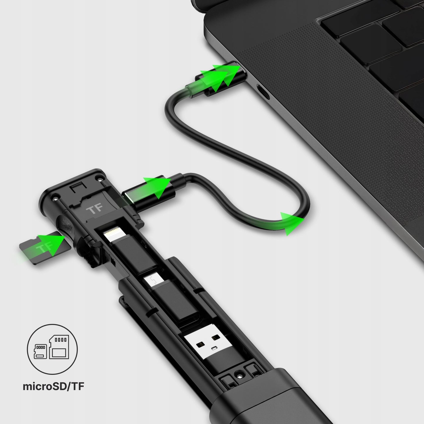 Organisateur avec Accessoires / Lecteur de Carte Qualo QZS-P-01, Noir