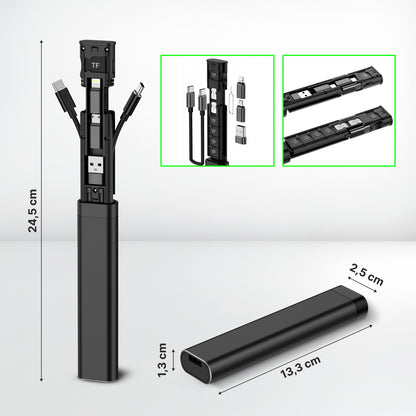 Organisateur avec Accessoires / Lecteur de Carte Qualo QZS-P-01, Noir
