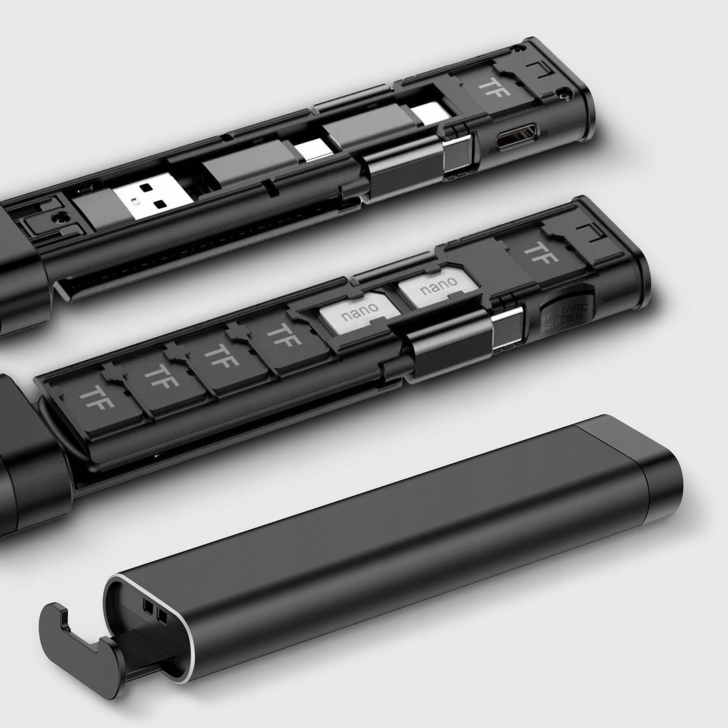 Organisateur avec Accessoires / Lecteur de Carte Qualo QZS-P-01, Noir