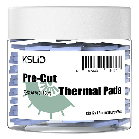 Pad Termoconduttore KSLid P100, 12mm x 12mm x 1.5mm, Set 100 pezzi