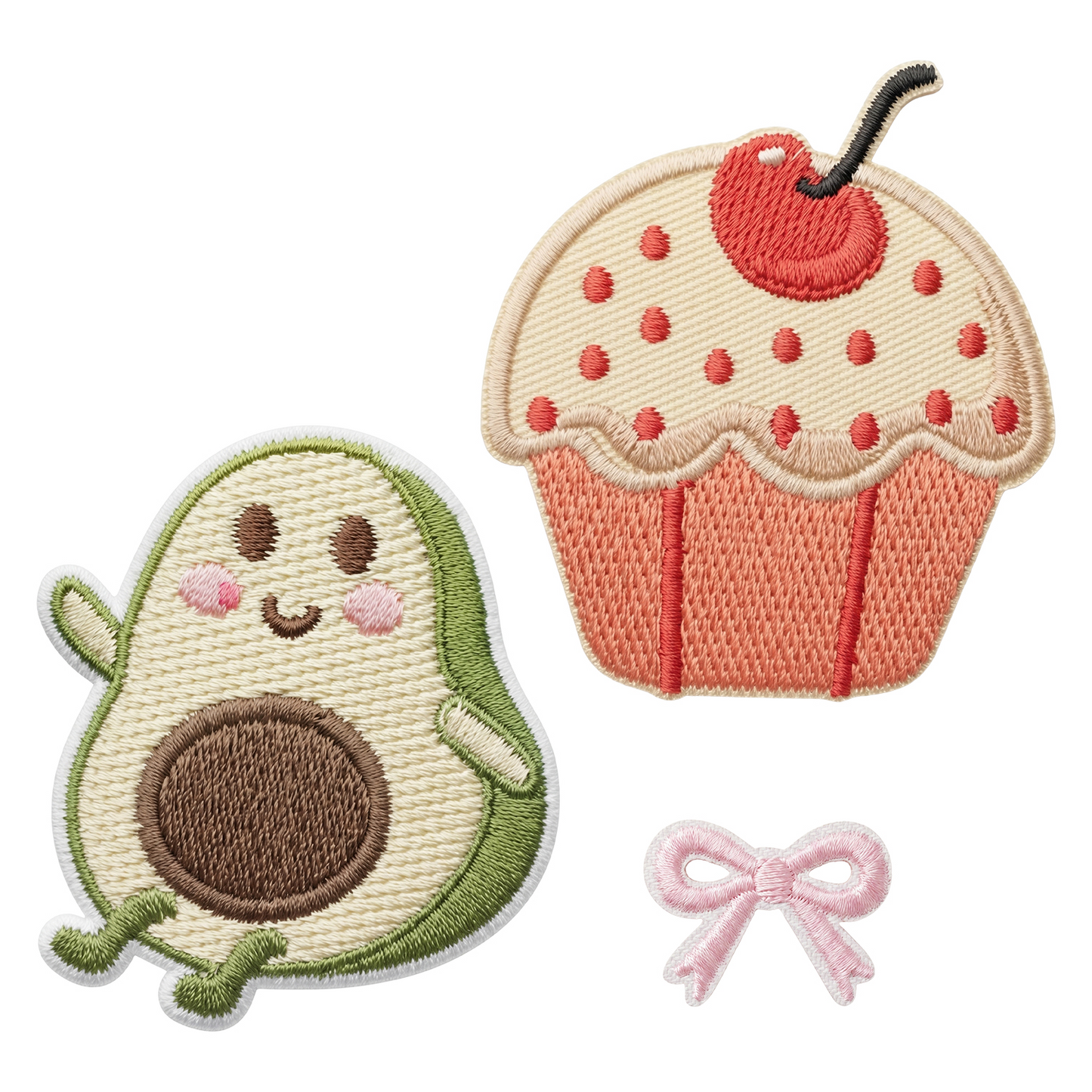 Patch / Patch Textile OEM Avocado, Set de 3 pièces, Multicolore