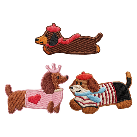 Patch / Toppa Tessile OEM Bassotto, Set 3 pezzi, Multicolore